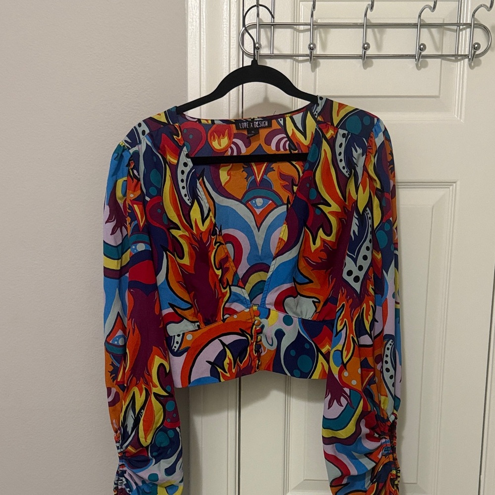 Colorful Women's Blouse with Abstract Design